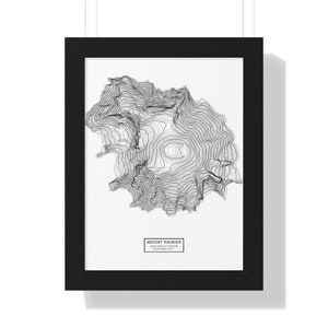Framed Rainier Topographic Map