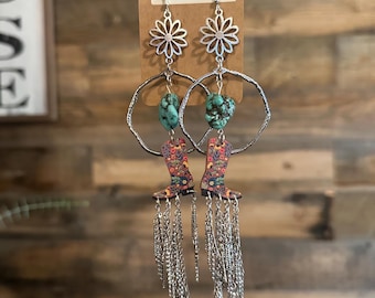 Pendientes bohemios de vaquera occidental