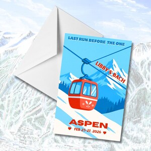 Ski Bachelorette Invitation • Editable Canva Template • Mountain Bach Party • Stagette • Apres Ski Weekend • Printable