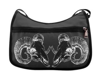Torba typu hobo z czaszką barana