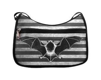 Torba hobo w paski nietoperza