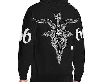 Baphomet 666 Black Phillip Zip Hoodie