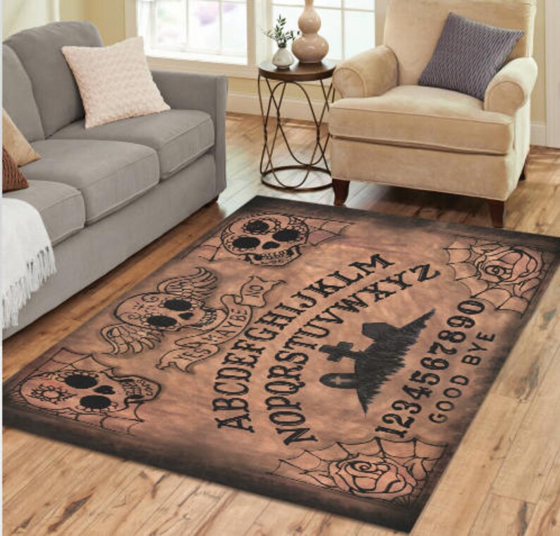 Sugar Skull Ouija Board Area Rug