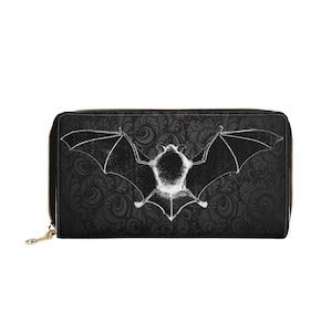 Cartera con cremallera de murciélago vampiro