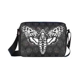 Death Head Moth on Damask Cross-body Nylon Bag