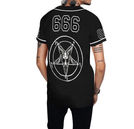Team Satan 666 Black T-Shirt (red print). Baphomet. Occult