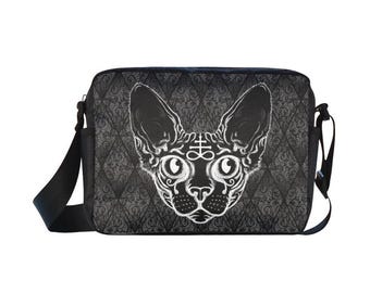 Black Cat Cross-body Nylon Bag