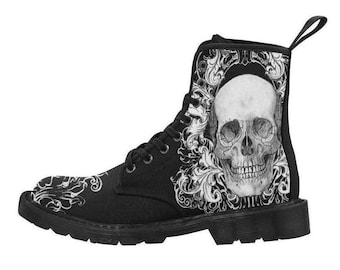 Ornate Skull Boots Gents