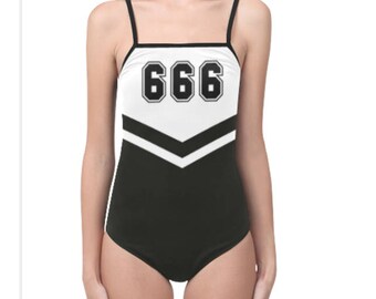 Team Baphomet 666 One Piece Swim Suit Etsy