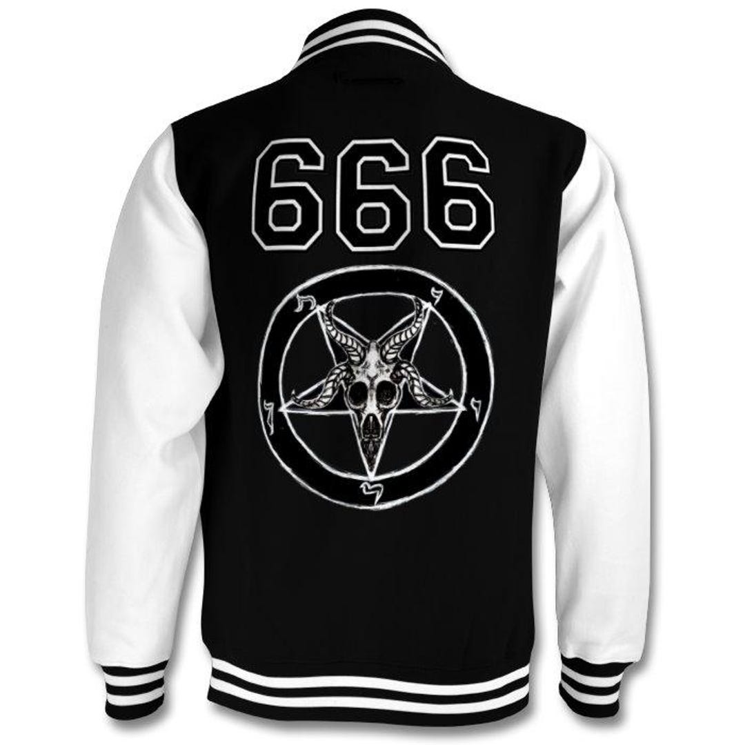 Team Satan Pentagram 666 Varsity Jacket - Etsy Team Satan Pentagram 666 Varsity Jacket - Etsy