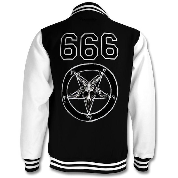 Team Satan Pentagram 666 Varsity Jacket - Etsy Team Satan Pentagram 666 Varsity Jacket - Etsy