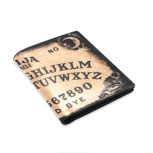 Cartera clásica de cuero con diseño de tabla Ouija