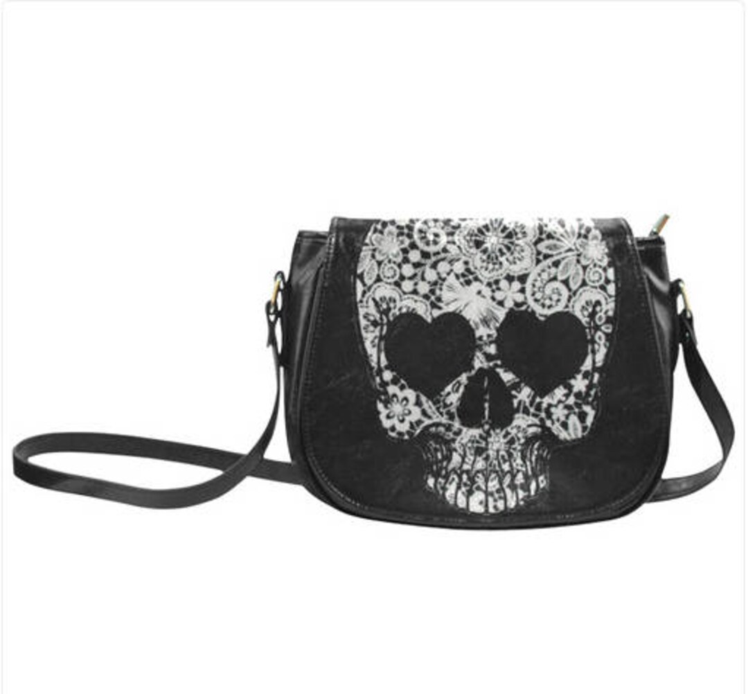 Lace Skull Saddle Bag - Etsy