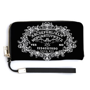 Cartera larga de PU para mujer Bat Ouija