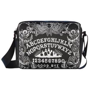 Borsa a tracolla in nylon nera Ouija Board