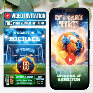 Fußball-Geburtstags-Video Einladung, Instant Download