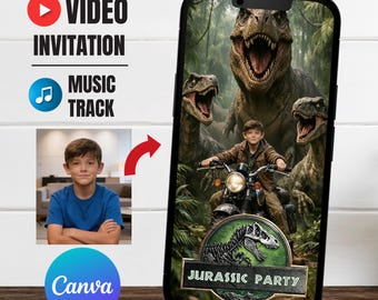 Dinosaur Jurassic Photo Video Invitation