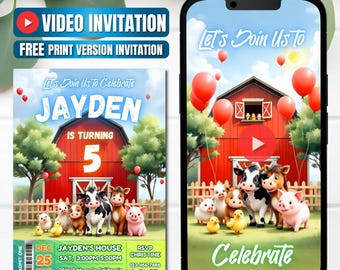 Farm Birthday Video Invitation