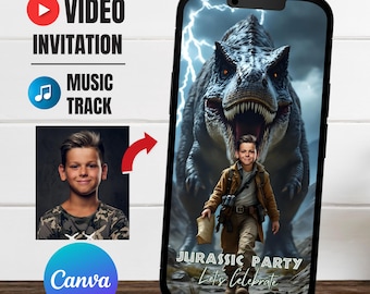 Dinosaur Photo Video Invitation
