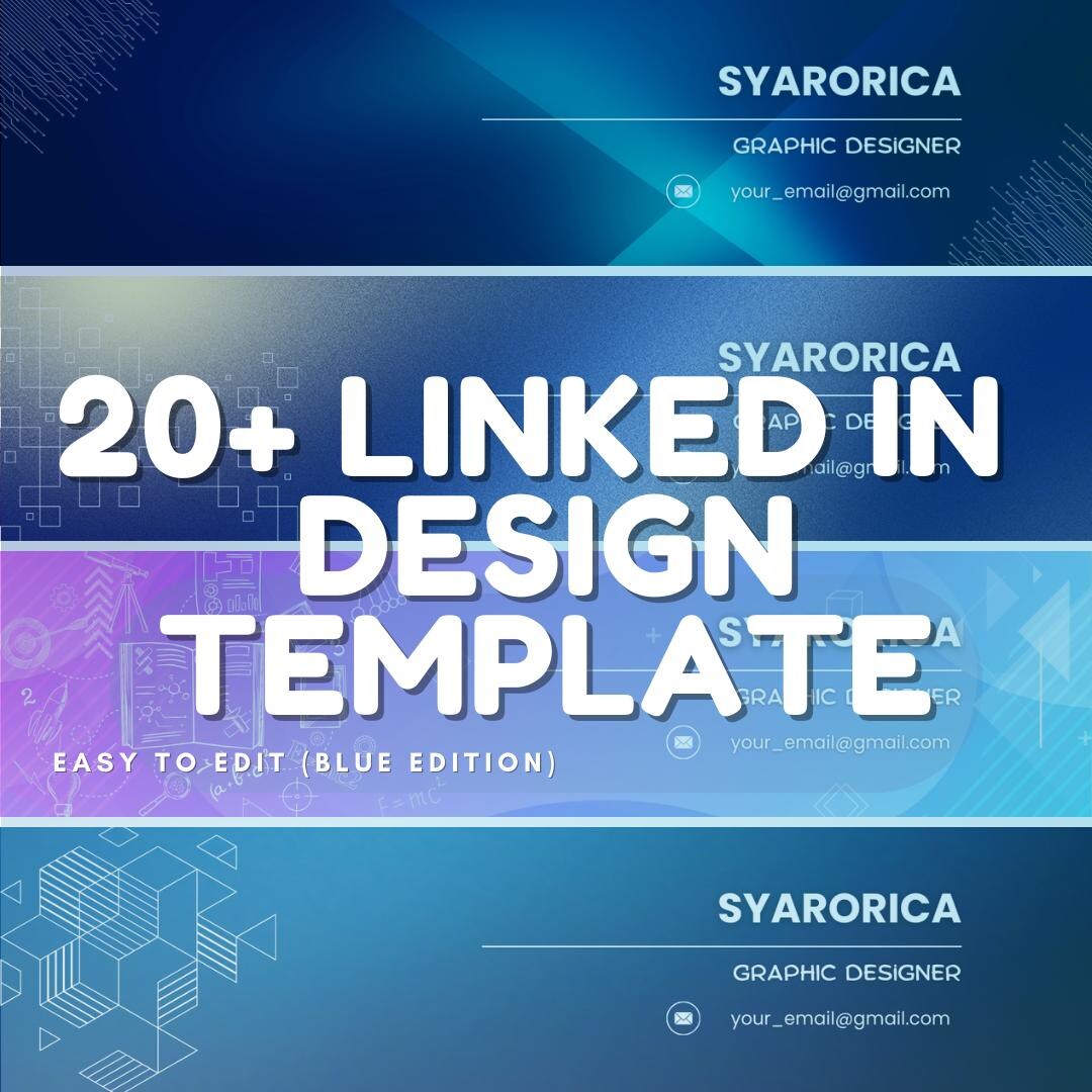 20 Linkedin Thumbnail Design Template blue Edition - Etsy
