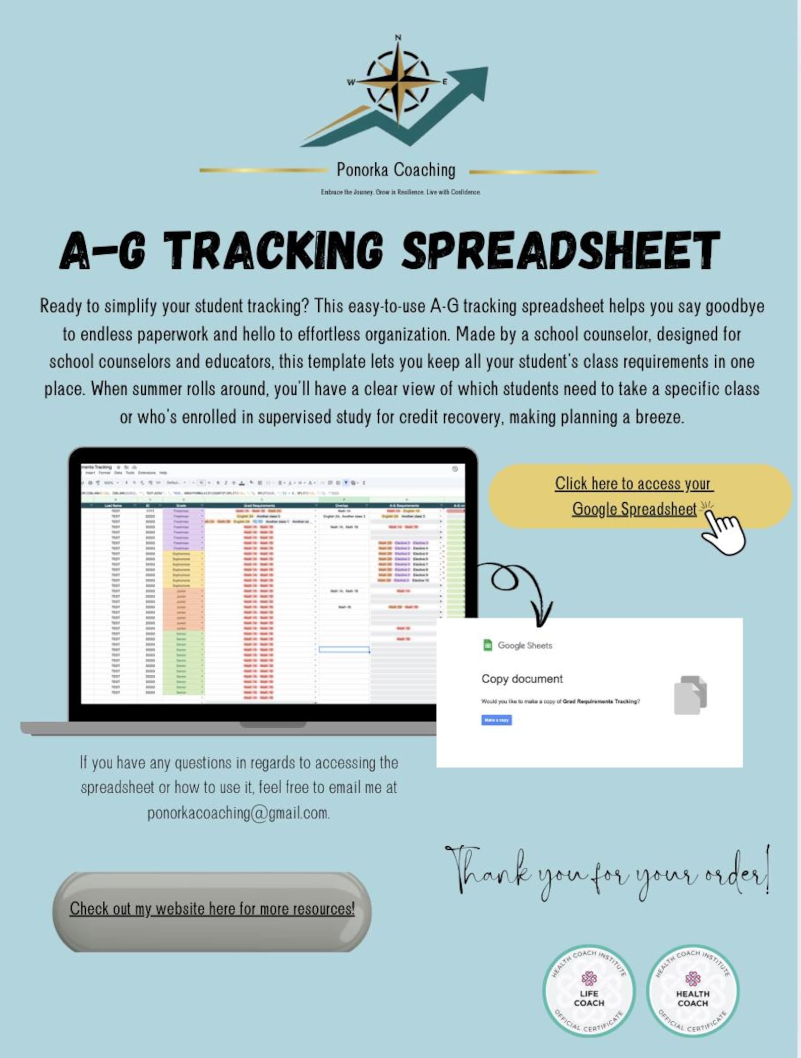 A-G Grad Status Spreadsheet