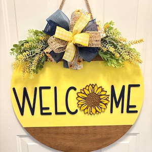 Welcome Sunflower Door Hanger
