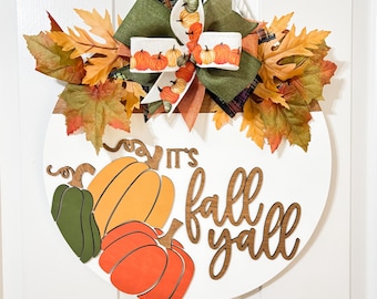 It’s Fall Y’all Door Hanger | Fall Door Decor | Fall Door Sign | Front Door Hanger | House Warming Gift