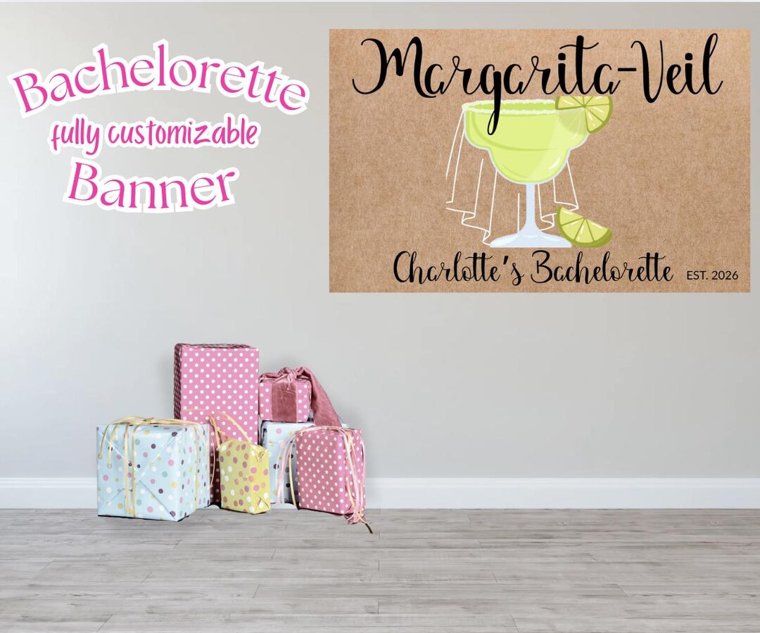 Custom Margarita Veil Bachelorette Party Banner – Bride Tequila Theme ...
