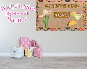 Final Fiesta Bachelorette Party Banner – Mexican Theme – Personalized Name Banner