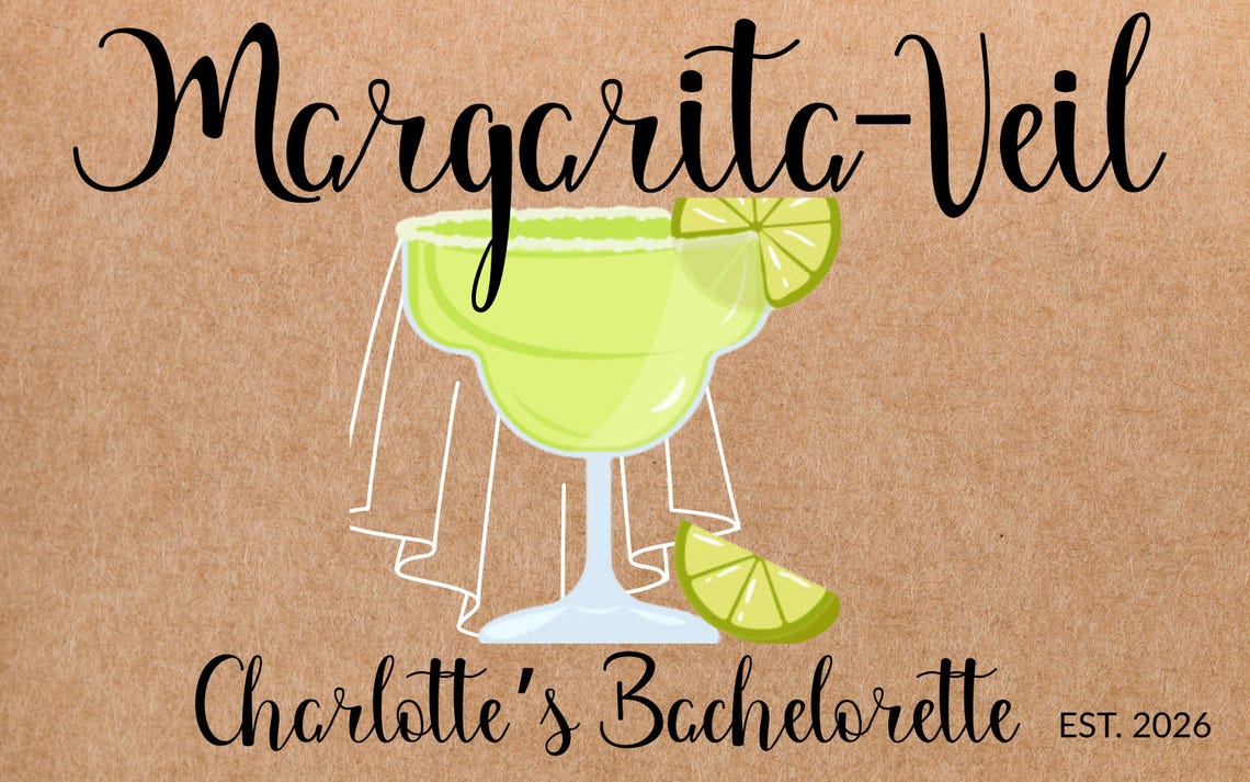 Margarita-veil Bachelorette Party Banner – Custom Bride Drink Theme ...