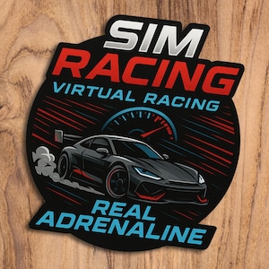 高品質のビニールに貼られたSimRacingステッカー