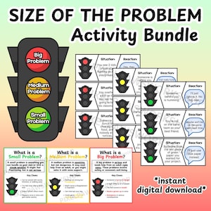 Size of the Problem Activity Bundle for Students, School Counseling & Therapy Resource, Social Emotional Learning, Big Medium Small Problems
