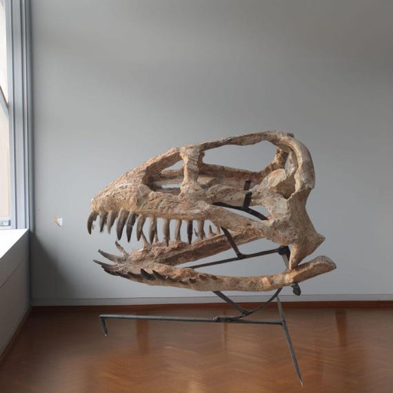 ザラファサウラ プレシオサウルス頭蓋骨化石：白亜紀の海生爬虫類