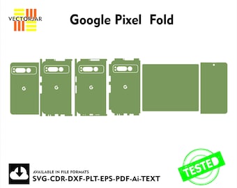 Google Pixel Fold 5G Skin vector template file skin die cut layout