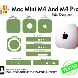 Mac Mini M4 en M4 Pro 2024 Skin vectorsjabloonbestand skin gestanste lay-out