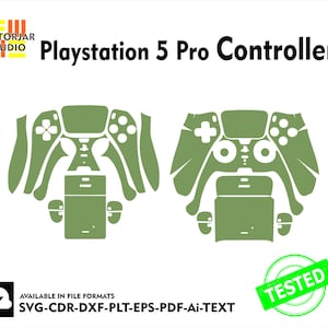 PS5 PRO Controller Skin vector template file skin die cut layout