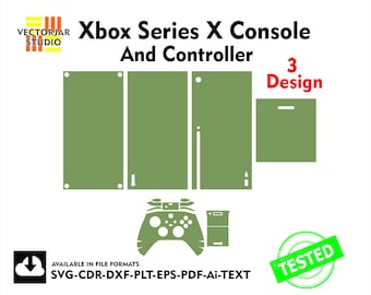 Xbox Series X And controller Skin vector template file skin die cut layout