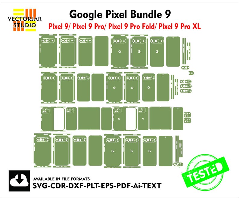 Pixel Bundle Google Pixel 9 Bundle Skin Vector Template File Skin Die Cut Layout - Etsy
