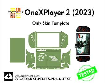 OneXPlayer 2 (2023) Skin vector template file skin die cut layout