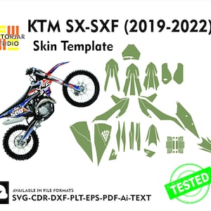 KTM SX-SXF (2019-2022) Haut Vektor Vorlage Datei Haut die cut Layout