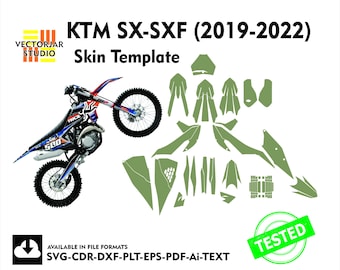 KTM SX-SXF (2019-2022) Skin vector template file skin die cut layout