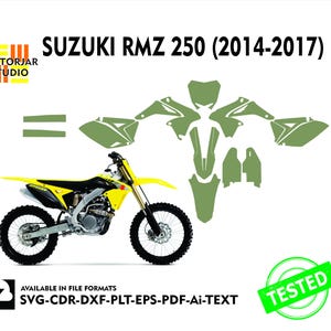 Suzuki RMZ 250 (2014-2017) Skin vector template file skin die cut layout