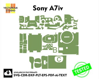 Sony A7iv Skin vektormallfil hud die cut layout