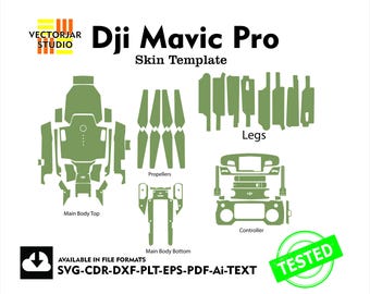 Dji Mavic Pro Skin vector template file skin die cut layout