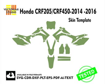 Honda CRF205 -CRF450 -2014 -2016 Skin vector template file skin die cut layout