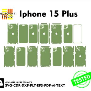 Iphone 15 Plus Skin vector template file skin die cut layout