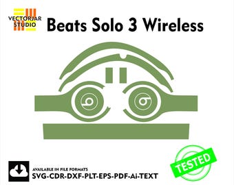 Beats Solo 3 Wireless Skin vector template file skin die cut layout