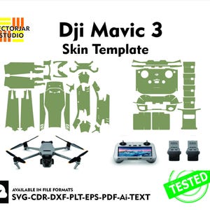 Dji Mavic 3 Skin Template-Datei, gestanztes Layout
