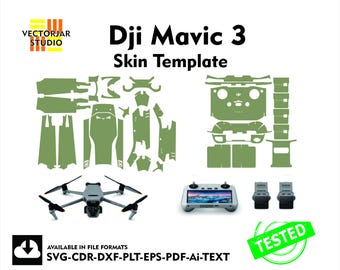 Dji Mavic 3 Skin Template-Datei, gestanztes Layout