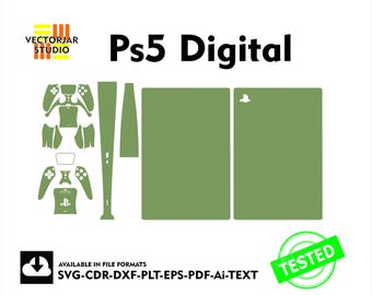 Ps5 Digital Skin vector template file skin die cut layout